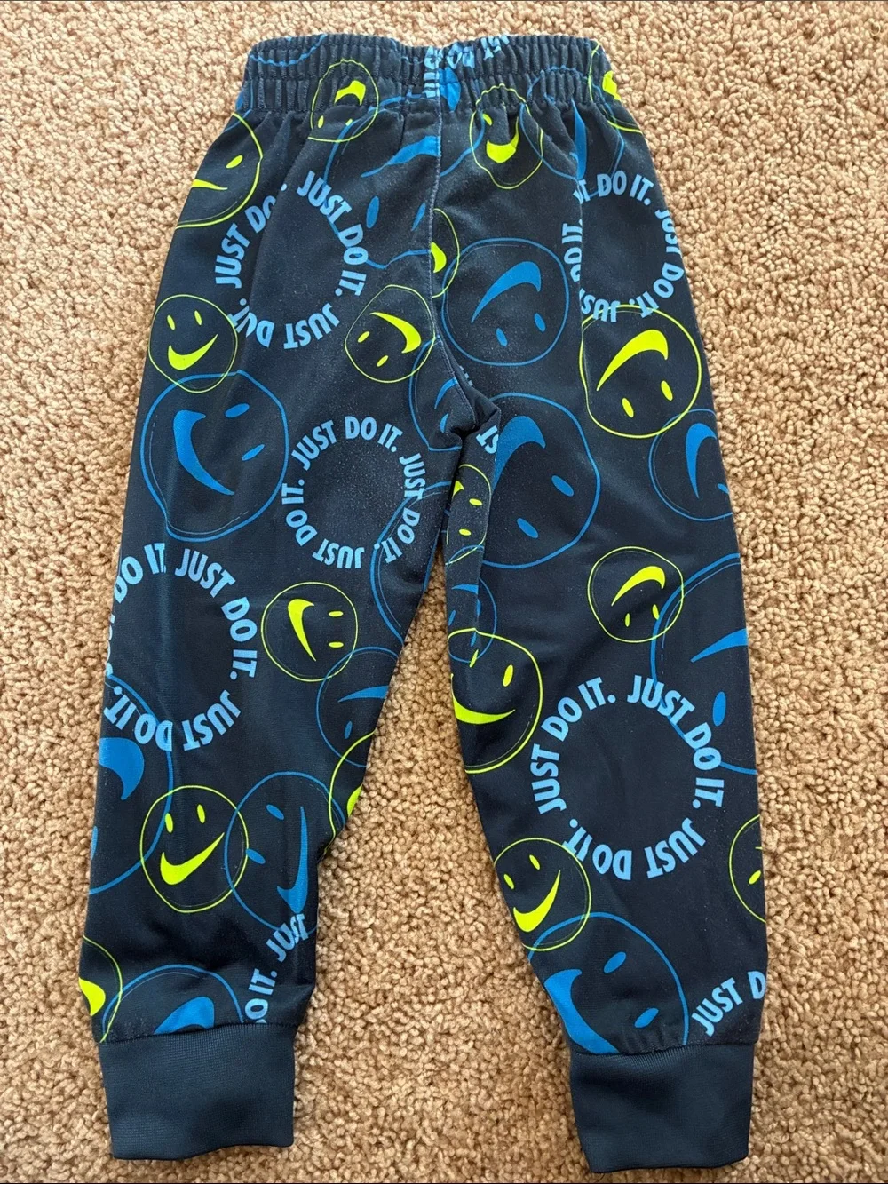 Nike Kids Black Tracksuit with Blue & Neon Green Smiley Print - Picture 3 of 5